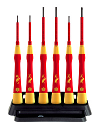 Набор микроотверток PicoFinish® electric Шлиц, Phillips, с держателем, 6 шт., Wiha (42989)